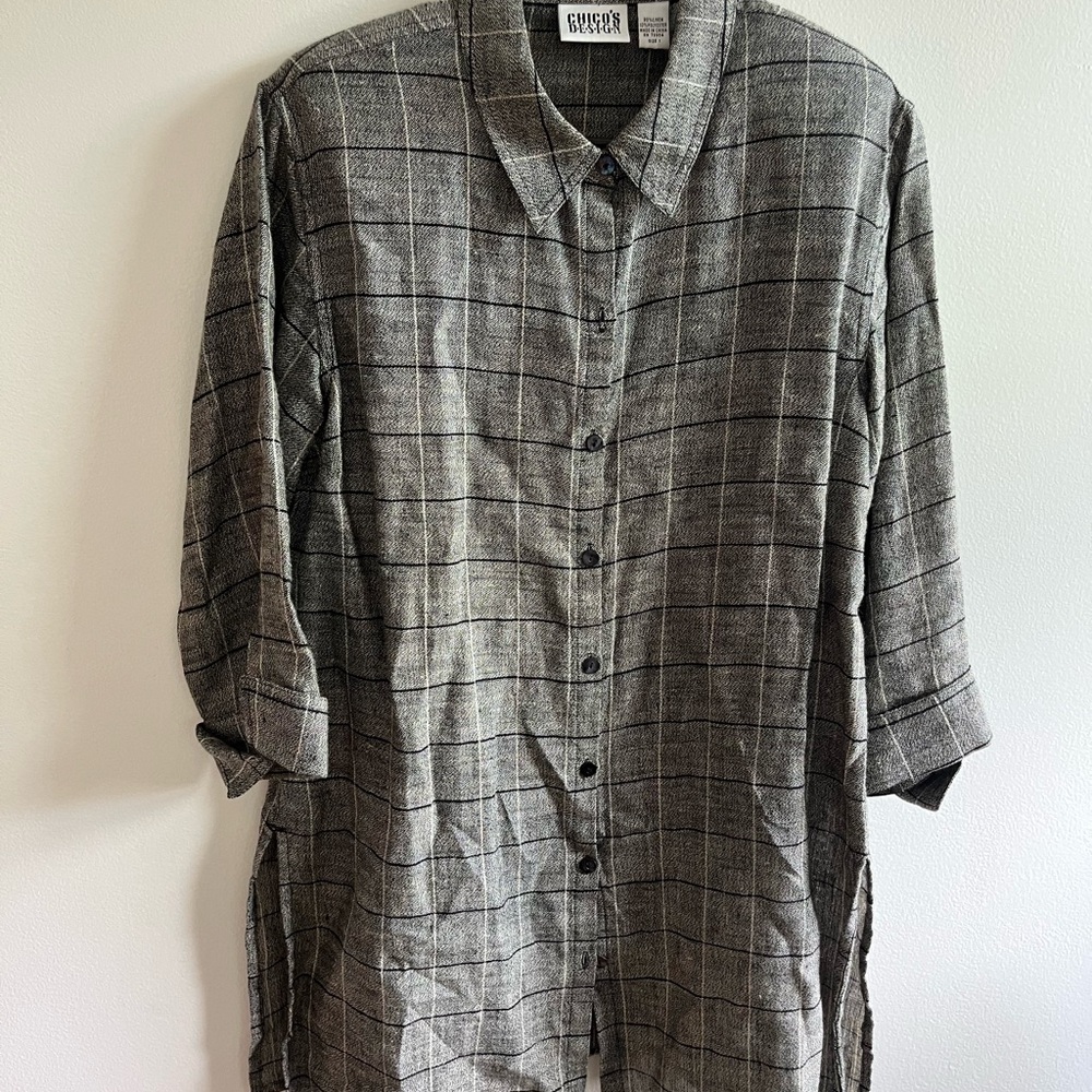 Chico’s Linen Blend Button Down Shirt